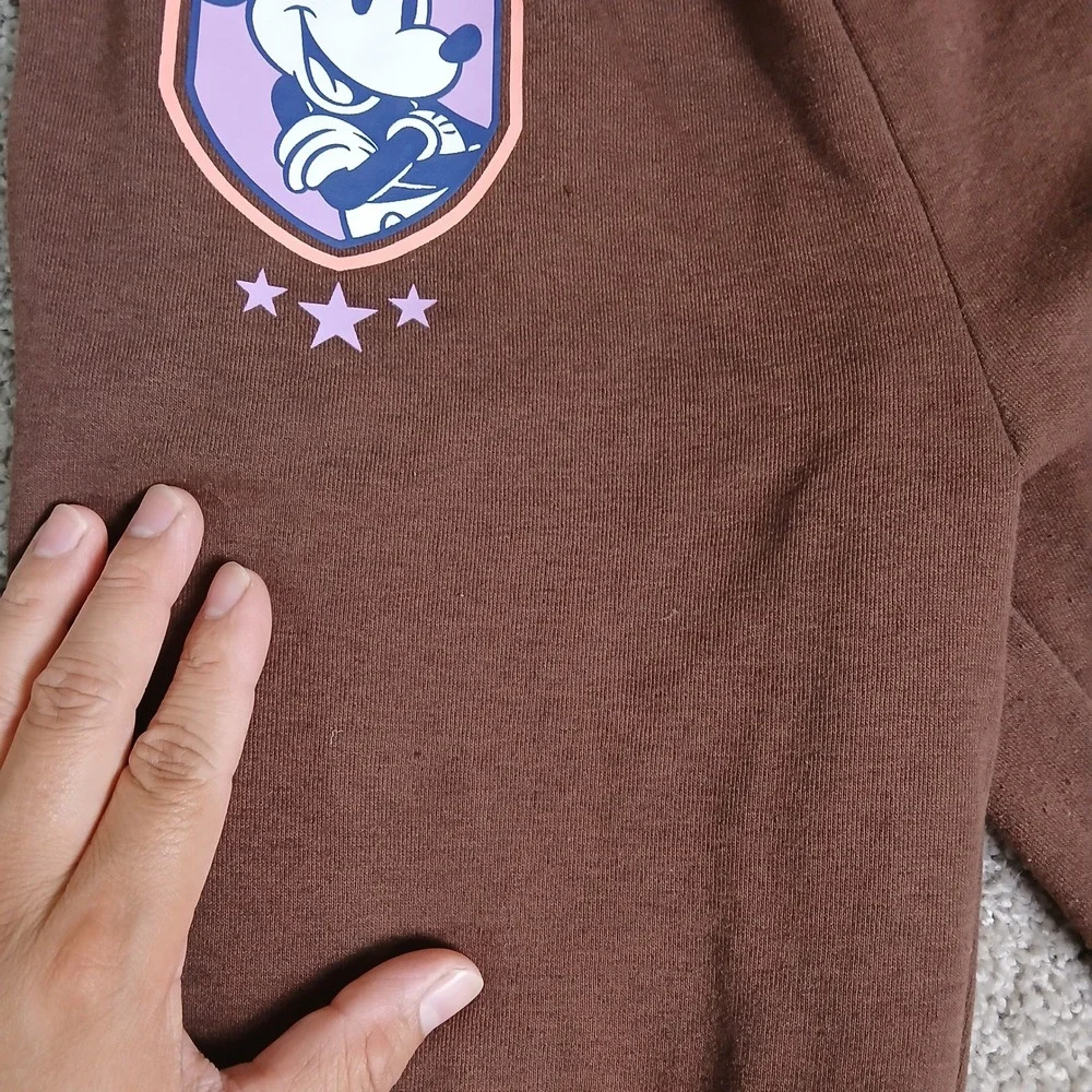 HM Disney Mickey Mouse Joggers Brown Varsity Graphic Sweatpants Kids 11-12Y
